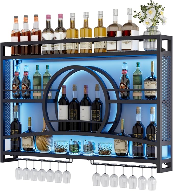 Boshen 3-Tiers 46in Wine Rack Wall Mounted by Boshen