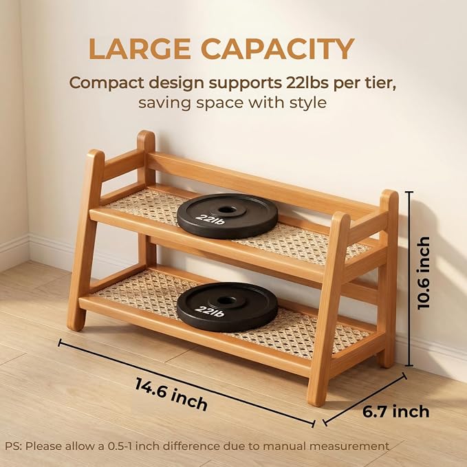 Bamboo 2-Tier Coffee Station Organizer, 14.6"×6.7"×10.6" Countertop Organizer - Image 3