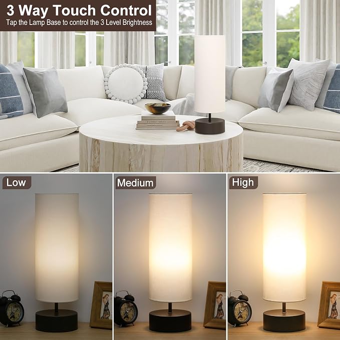 3 Way Dimmable Touch Control Table Lamp, Bedside Table Lamp - Image 3