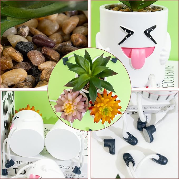 3 Pcs Cute Fake Plant Mini Potted Succulents - Image 7
