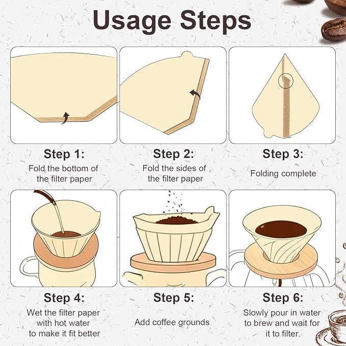240Pcs Coffee Filters #4, Unbleached Natural Coffee Filters 8-12 Cup, - Image 4