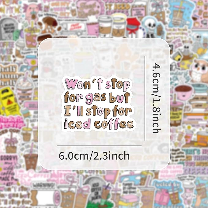 110Pcs Funny Coffee Stickers, Waterproof Vinyl Stickers - Image 4