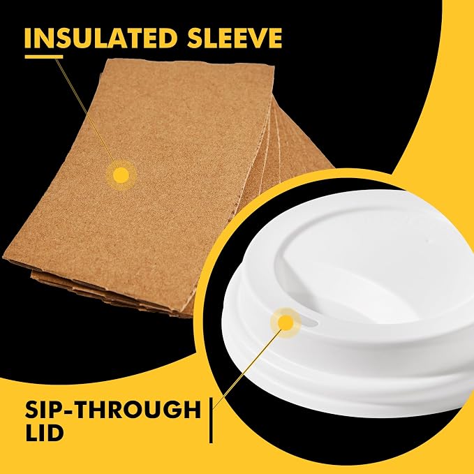 RACETOP 16 oz Paper Coffee Cups, 100 Pack Disposable Coffee Cups - Image 3