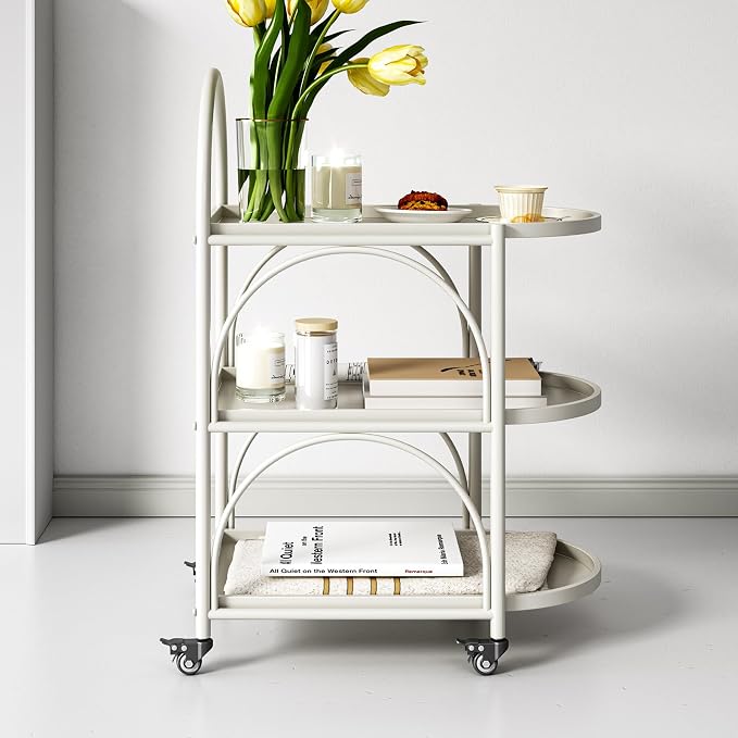 Bar Cart, Metal Serving Cart for The Home, Small Coffee Cart, Drink Cart - Image 5