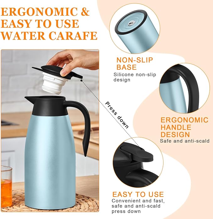 Norme 2 Pcs Thermal Coffee Carafe Insulated Stainless Steel Coffee Carafe - Image 3