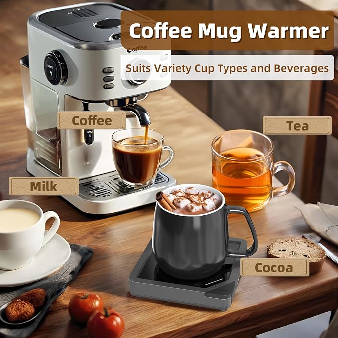 Coffee Mug Warmer with 2 USB Charging Ports: Auto Shut-Off Candle Wax Warmer - Image 5