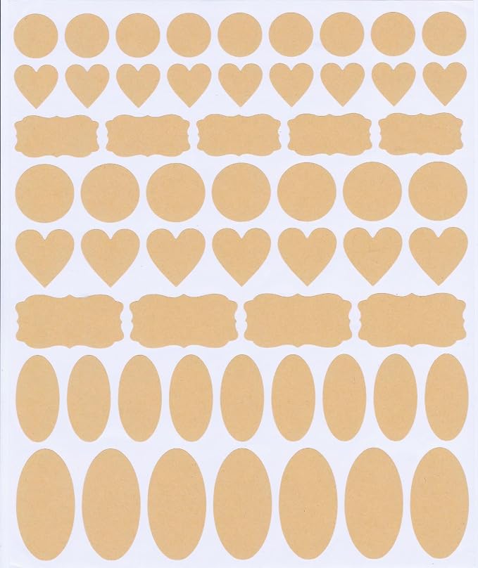 Brown Kraft Bottle Label Stickers, Self Adhesive Blank Labels - Image 5