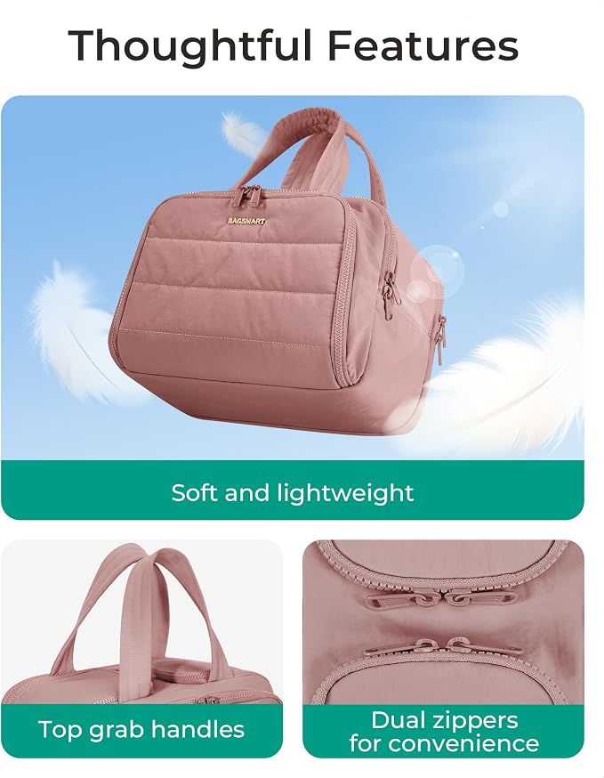 BAGSMART Travel Toiletry Bag, Lightweight Large Wide-open Travel Bag - Image 6