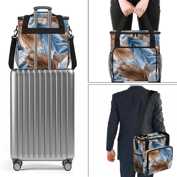 Feather Animal Feather Coffee Maker Carring Bag, Large Insulated Storage - Image 7