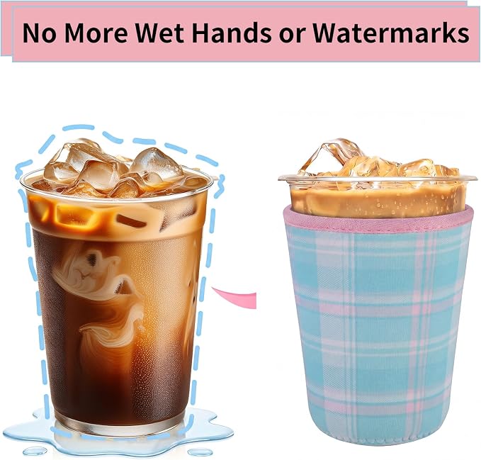Dntorx Reusable 3-Pack Iced Coffee Cup Sleeve, Insulated Neoprene Drink Sleeve - Image 3
