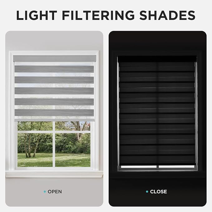 Joydeco Cordless Zebra Blinds for Windows, Dual Layer Light Control Window - Image 6
