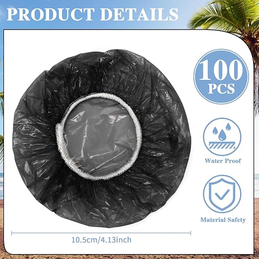 Baderke 100 Pcs Scrunchie Drink Covers Bulk Disposable Plastic Covers - Image 2