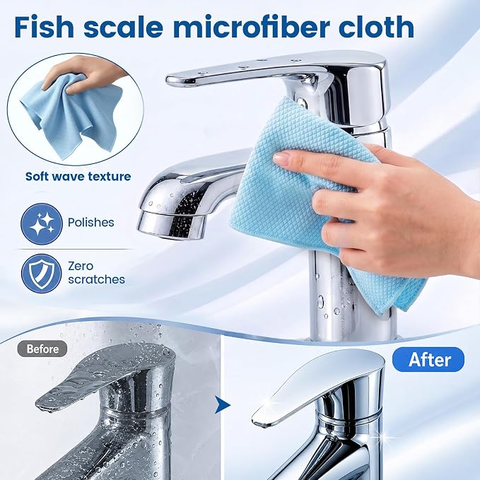 Niveaya Microfiber Glass Cleaning Cloth, Stainless Steel Windshield Shower - Image 5