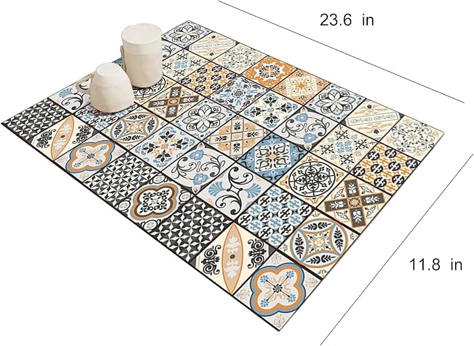 Mandala Boho Dish Drying Mats For Kitchen Counter Dryer Coffee Maker Bar Mat - Image 2
