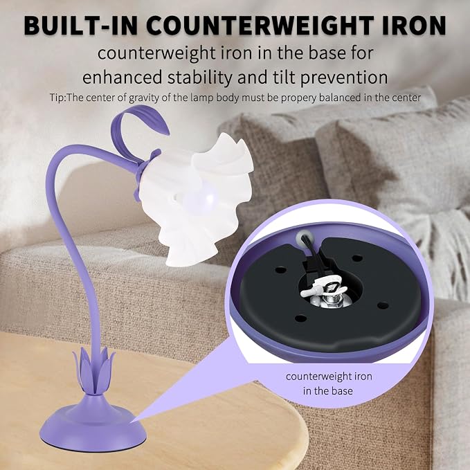 Cute Flower Desk Lamp, 3 Color Temperature Table Lamp - Image 6