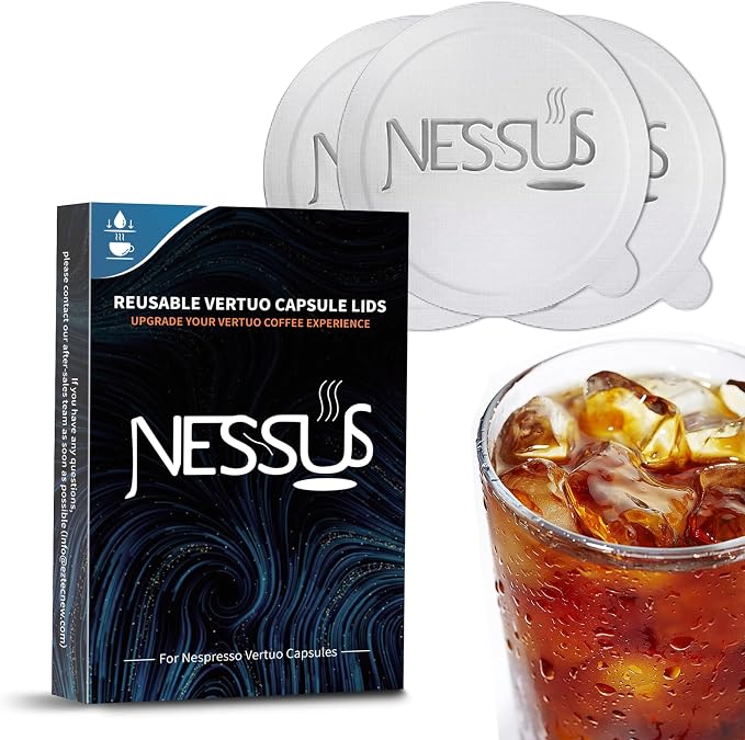 Nessus 200 PCS Original Aluminum Foil Seals Lids from Vertuo Reusable Pods Kit by Nessus