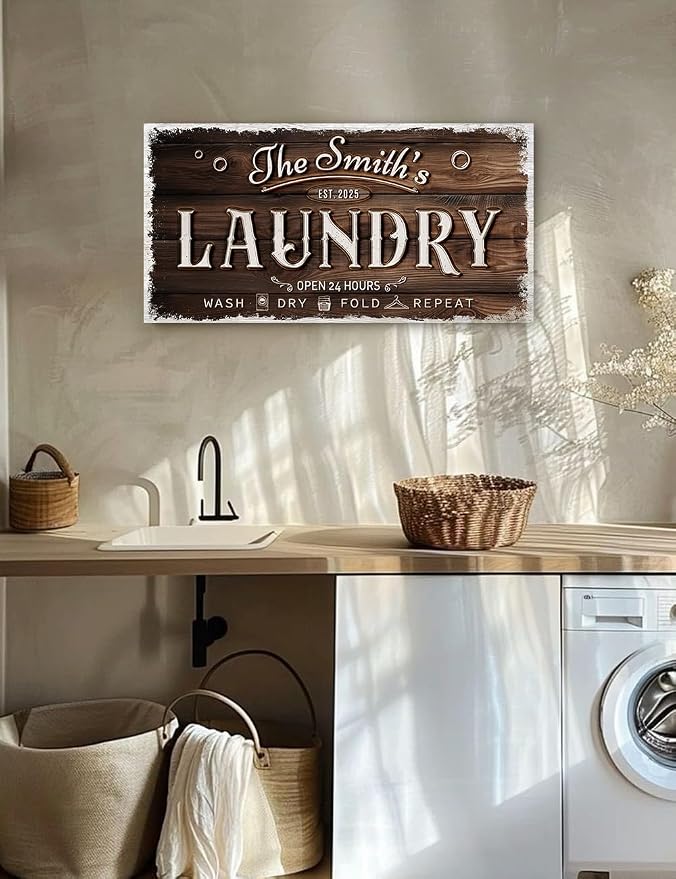 IPIC - Personalized Laundry Room Sign, Custom Canvas Wall Art - Image 2