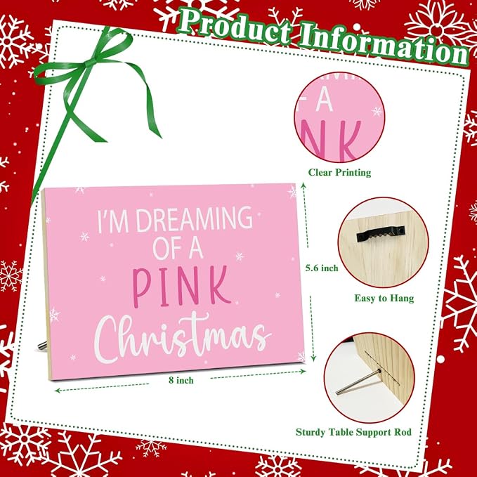 I'm Dreaming of a Pink Christmas Signs Pink Merry Christmas Signs - Image 2