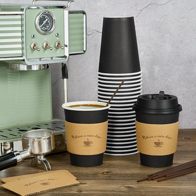 LITOPAK 100 Pack 12 oz Paper Coffee Cups - Image 4