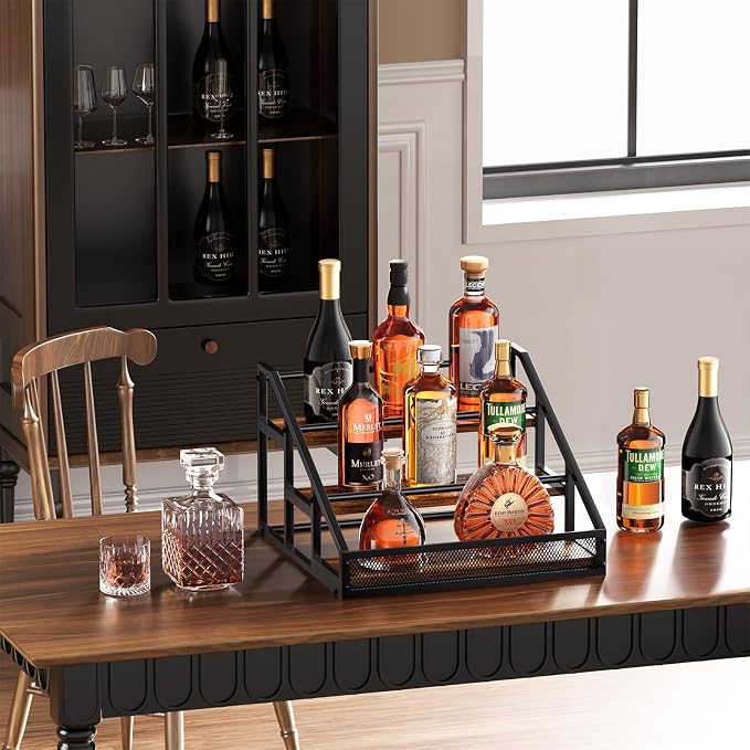 B4Life 3-Tier Liquor Bottle Display Shelf, Countertop Liquor Wine Rack - Image 5