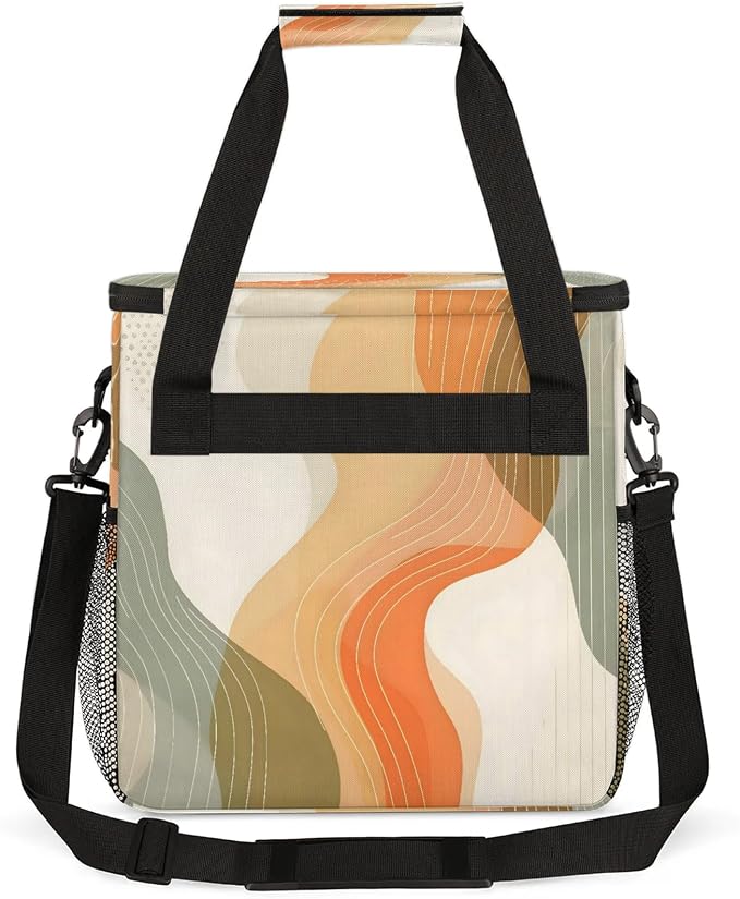 Abstract Aesthetic Coffee Maker Carring Bag, Large Insulated Storage Organizer - Image 5