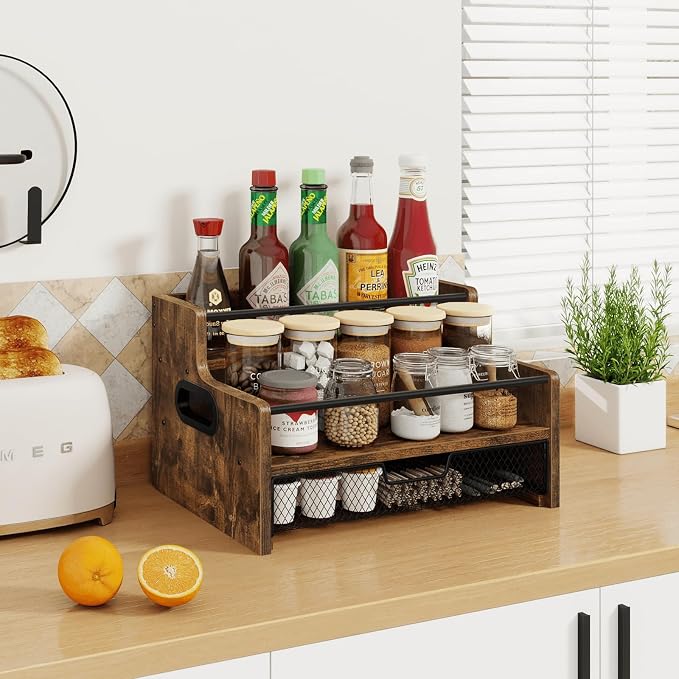 Homode Coffee Syrup Organizer Rack, 3-Tier 8 Bottles Syrup Stand - Image 8