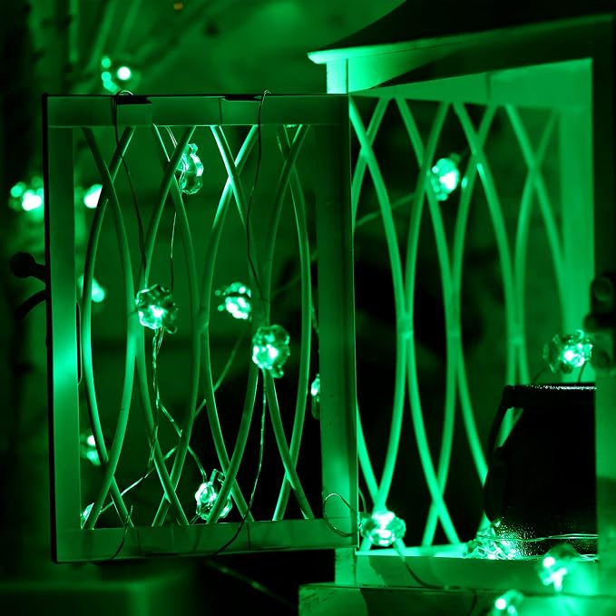 Mudder 2 Pieces 10 Feet 30 Led St. Patrick's Day Green String Lights Battery - Image 6