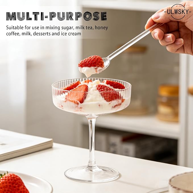 10Pcs Clear Glass Spoons, Heat Resistant Glass Teaspoons, 5.8inch Mini Coffee - Image 5