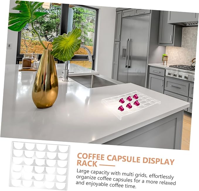 Lurrose Coffee Capsule Holder Rack Acrylic Espresso Capsule Organizer - Image 2