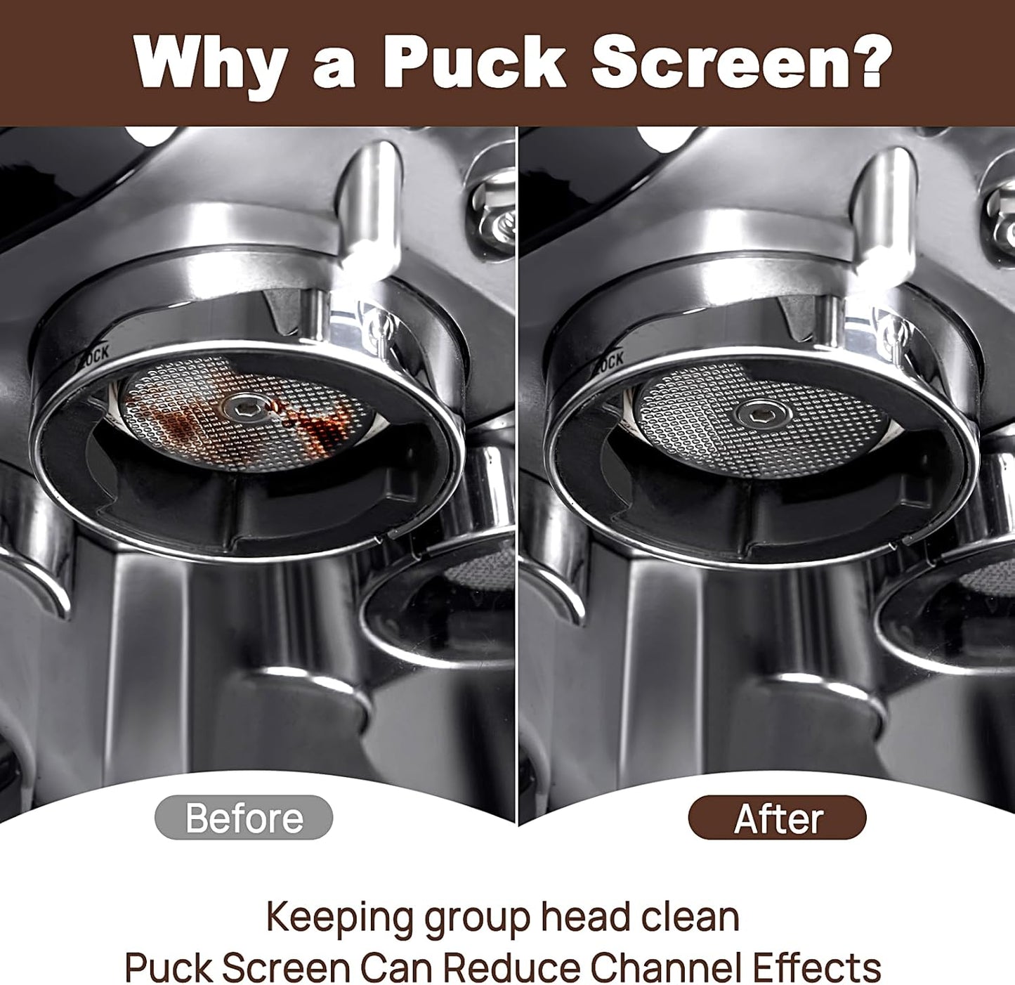 Puck Screen for 51mm Portafilter, Reusable Mesh Coffee Filter for Espresso Portafilter Filter Basket, 1.7mm Thickness 304 Stainless Steel