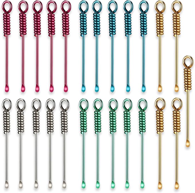 25 Pcs Mini Spoon Tiny Shovel Spoon Portable Scoop Pendant Tiny Powder Spoons by Dcoteh