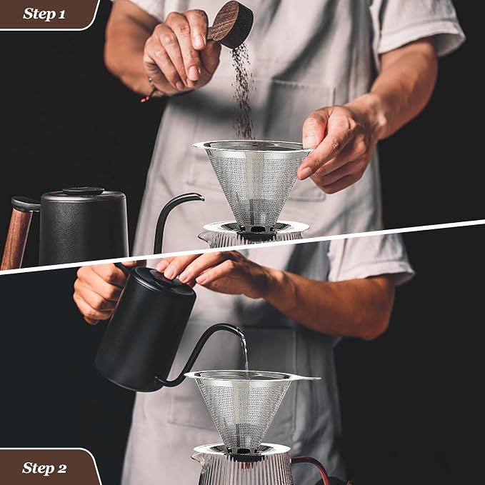 Pour Over Coffee Dripper, Slow Drip Paperless Coffee Filter, Pour Over Coffee - Image 8