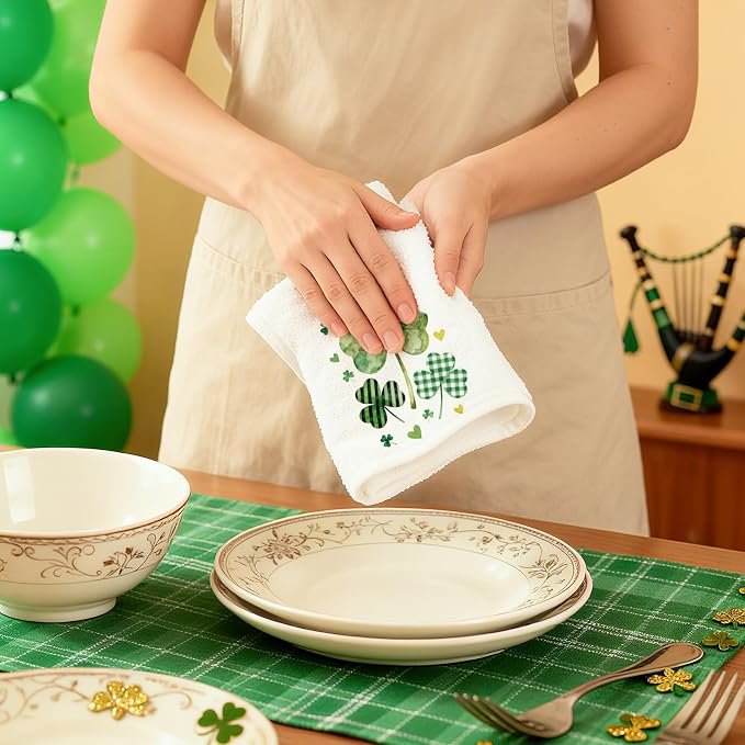 CUTHOLLOW St. Patrick's Day Decorative Kitchen Towels Set of 4, 15.74"x23.62" - Image 6