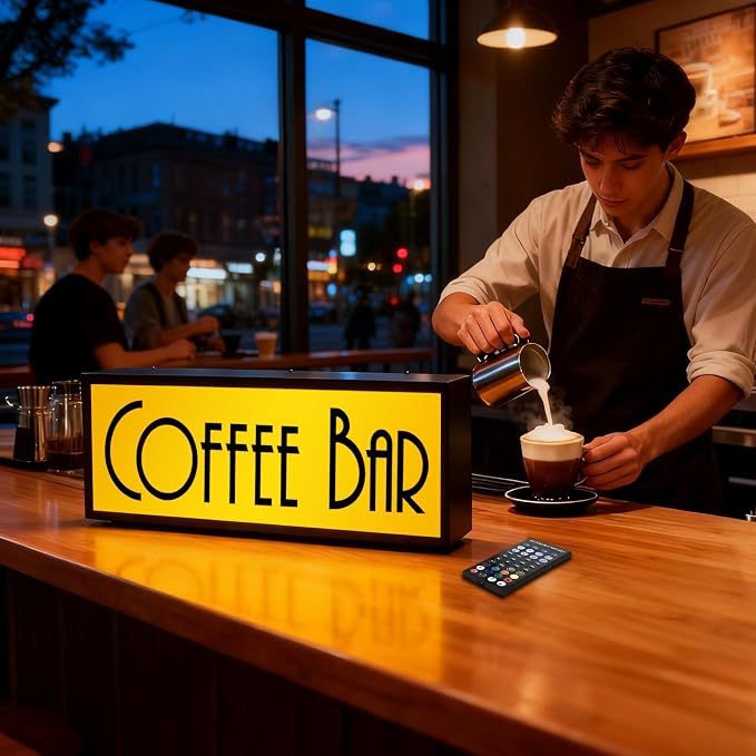 COFFEE BAR Neon Sign LED Light Box - Image 2