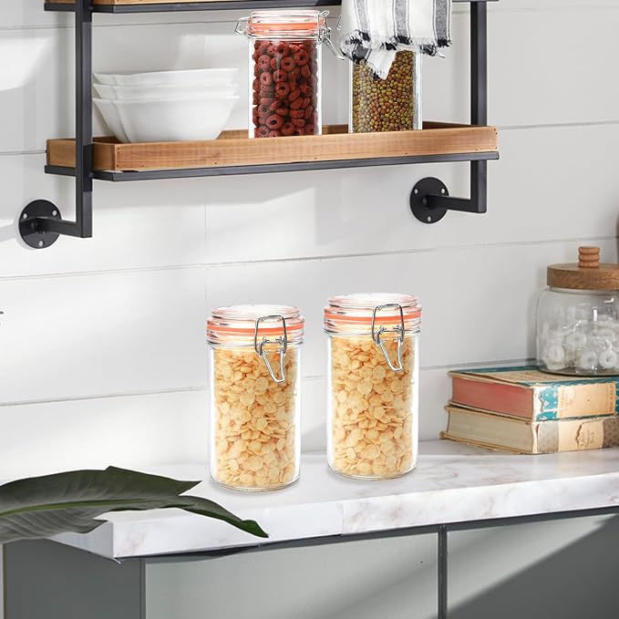 Flrolove 16 oz Glass Jars with Airtight Lid, Glass Storage Jars, Airtight Glass - Image 6