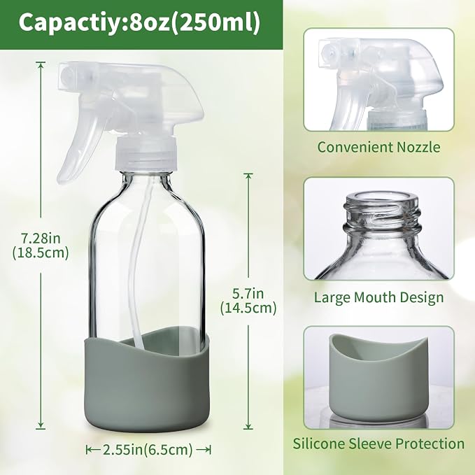 8oz Clear Glass Spray Bottles - Image 2