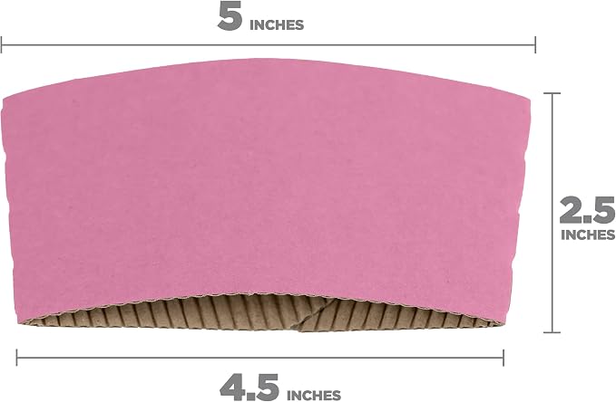 FMP Brands Pink Coffee Cup Sleeves Disposable - Image 3