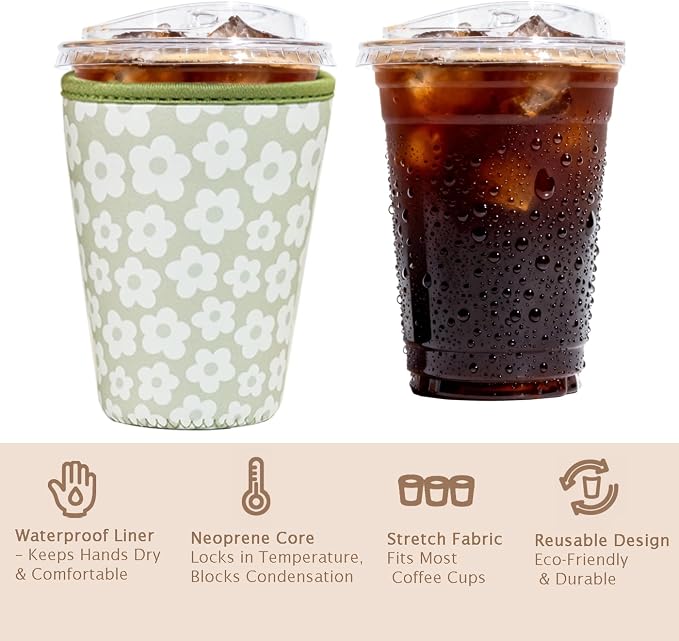 Reusable Insulated Sleeve for Iced Coffee Cup, Beverage Holder for Iced Coffee - Image 6
