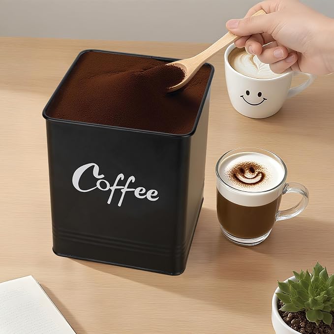 Airtight Coffee Canister-Coffee Container, Airtight 40 oz Large Iron Black - Image 7