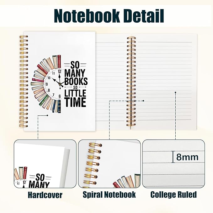 kunlisa Book Reader Gifts Spiral Notebook Journal 5.5x8.3, Reading Gifts - Image 2