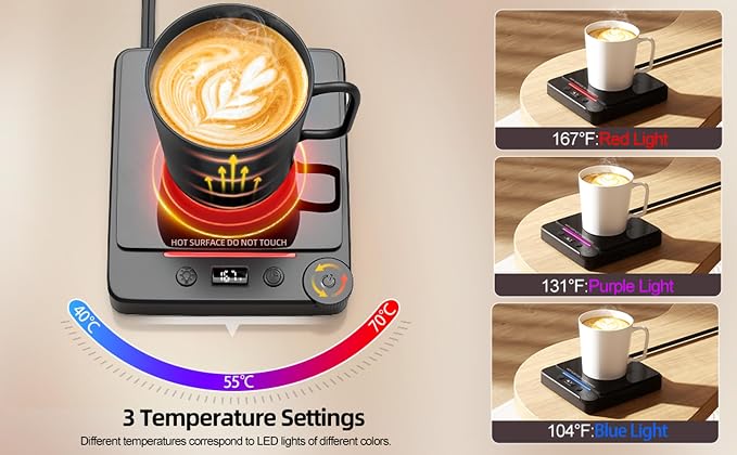 Fast Heating Coffee Mug Warmer, POLEDY Auto Shut Off Cup Warmer, Electric - Image 3