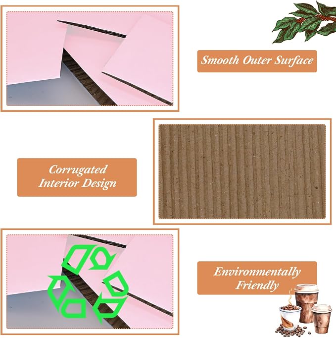 Disposable Coffee Cup Sleeves Corrugated Kraft Paper Coffee Cup Sleeves Holder - Image 4