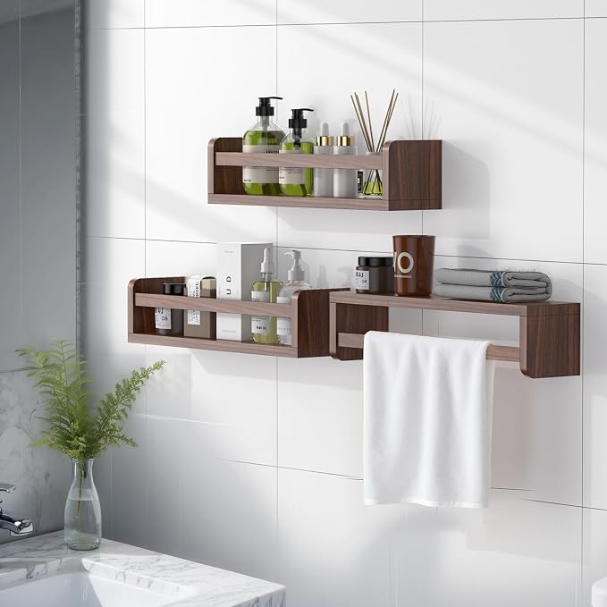 Floating Wall Nursery Book Shelves, 16.5 Inch, Walnut Color, Wall Mounted - Image 5