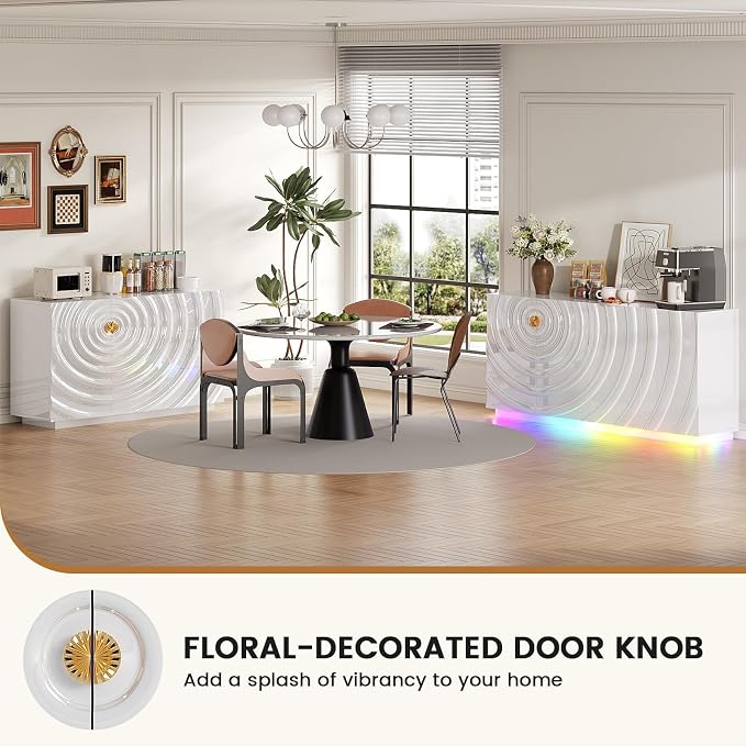 Vlsrka 63" Kitchen Sideboard Buffet Cabinet - Image 8