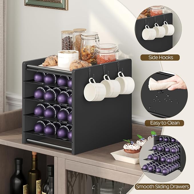 YATINEY Coffee Pod Drawer Holder, 4 Tier Holder - Image 6