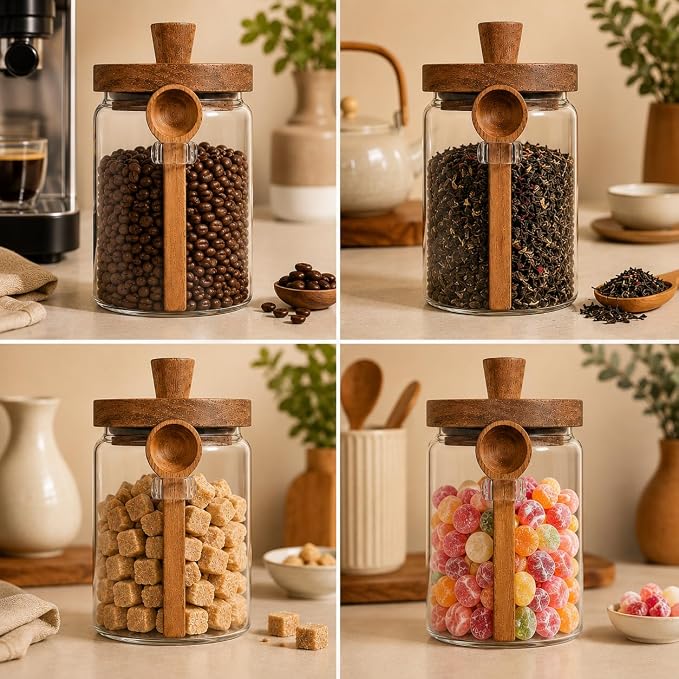 ANSQU Set of 2 Glass Food Storage Jars - Image 5
