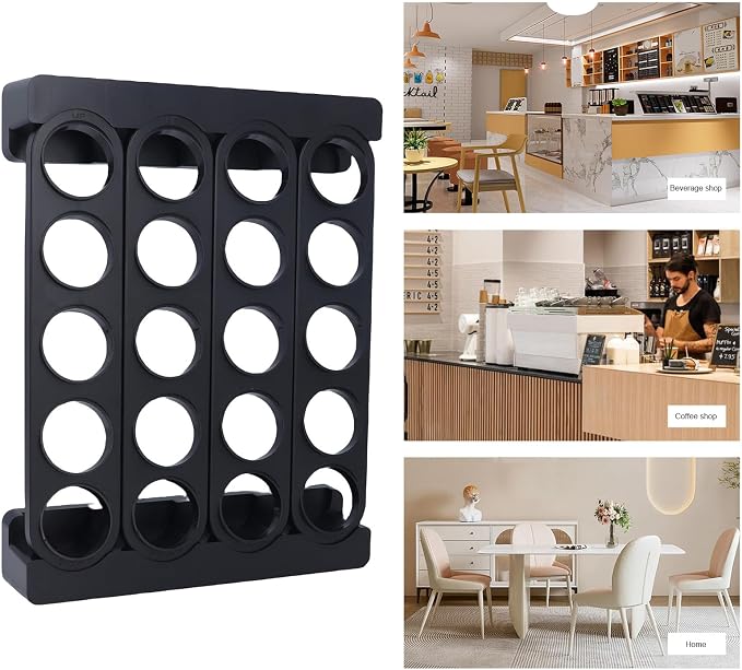 Coffee Pods Display Rack, 24.5x32x4.2cm / 9.6x12.6x1.7in 20 Pots Wall Mountable - Image 3