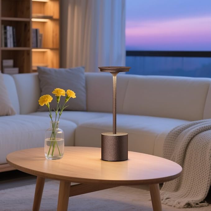 Rechargeable Cordless Metal Table Lamp, IP54 Waterproof, 6000mAh Battery - Image 6