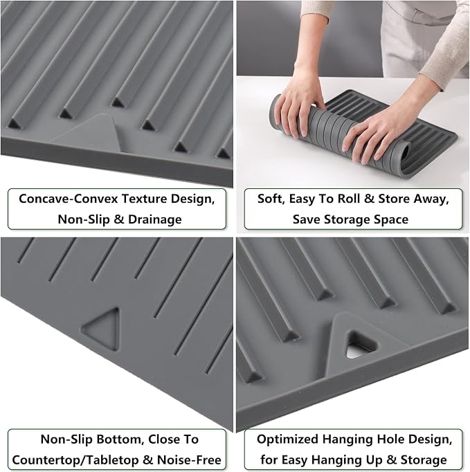 Dish Drying Mat, Mini Silicone Drying Mat - Image 6