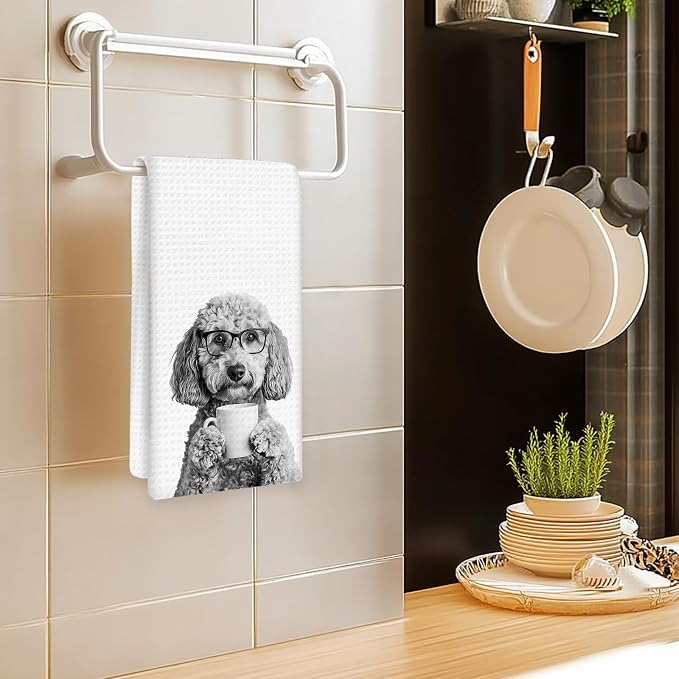 Poodle Gifts Dog Coffee Kitchen Towels, Gifts - Image 2